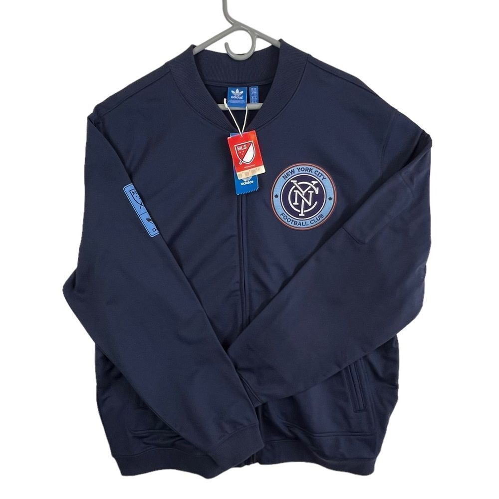 ADIDAS NEW ADULT ATHLETIC JACKET BLUE SIZE 2XL MENS “NYC FC”